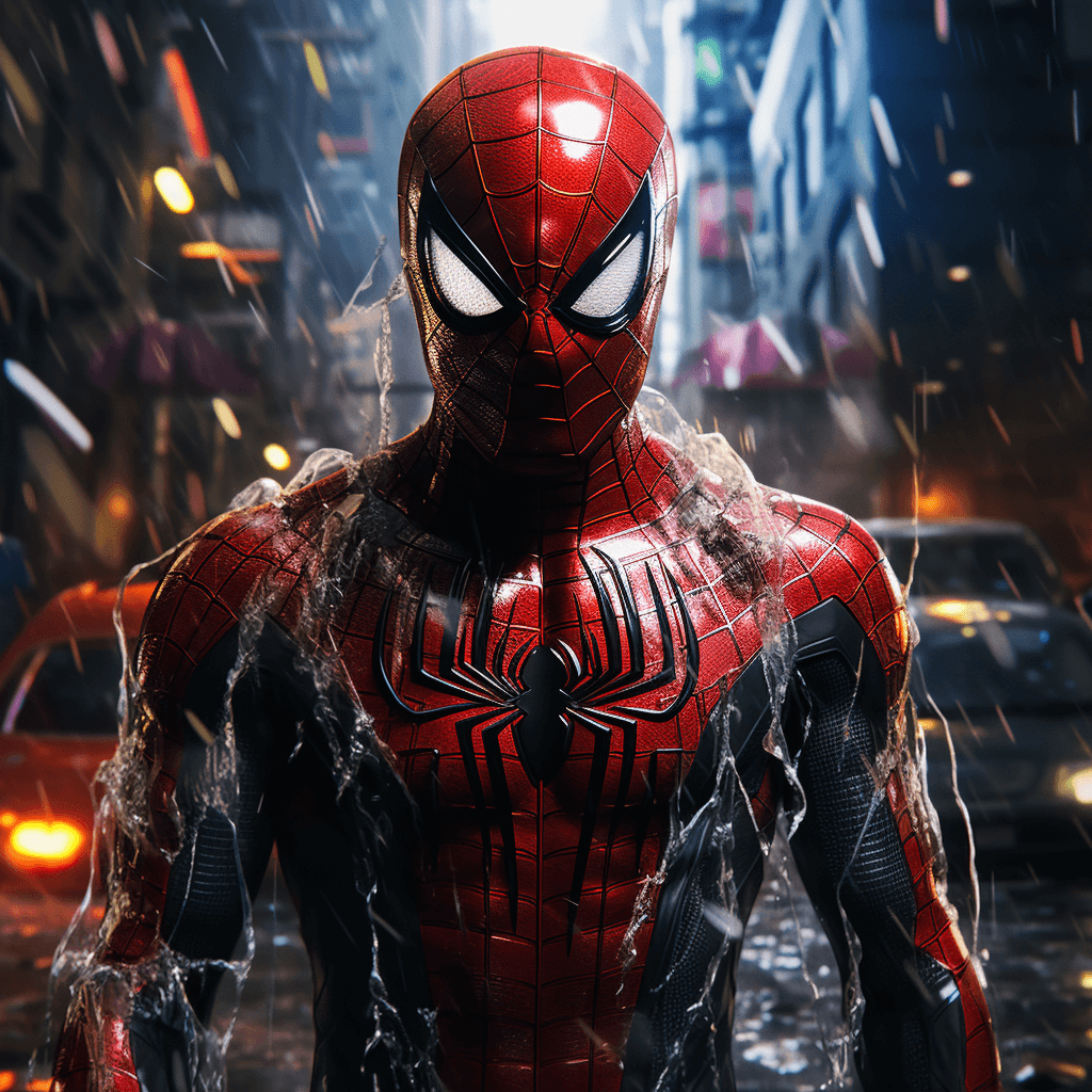 spiderman-covering-with-water-in-newyork-city